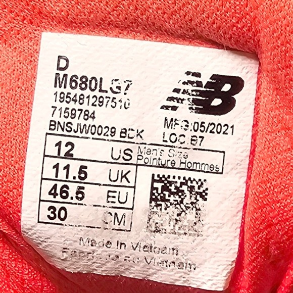 New Balance 680 Men's Fresh Foam Running Shoes Light Gray Orange Size 12 - Picture 2 of 10